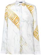 Versace Collection Geometric Marble Print Shirt - White
