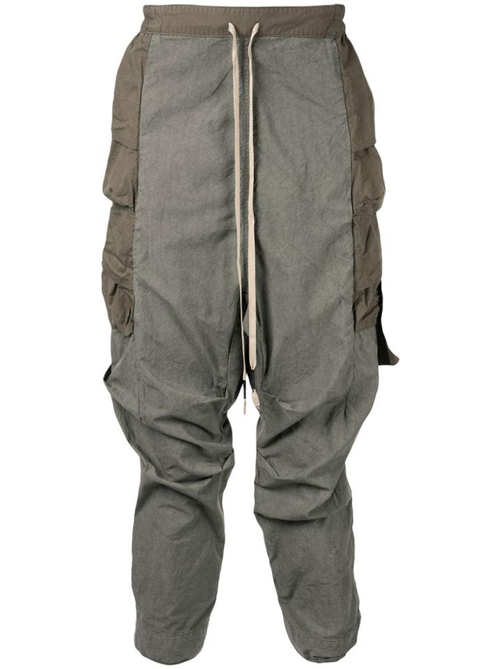 The Viridi-anne Cropped Cargo Trousers - Green
