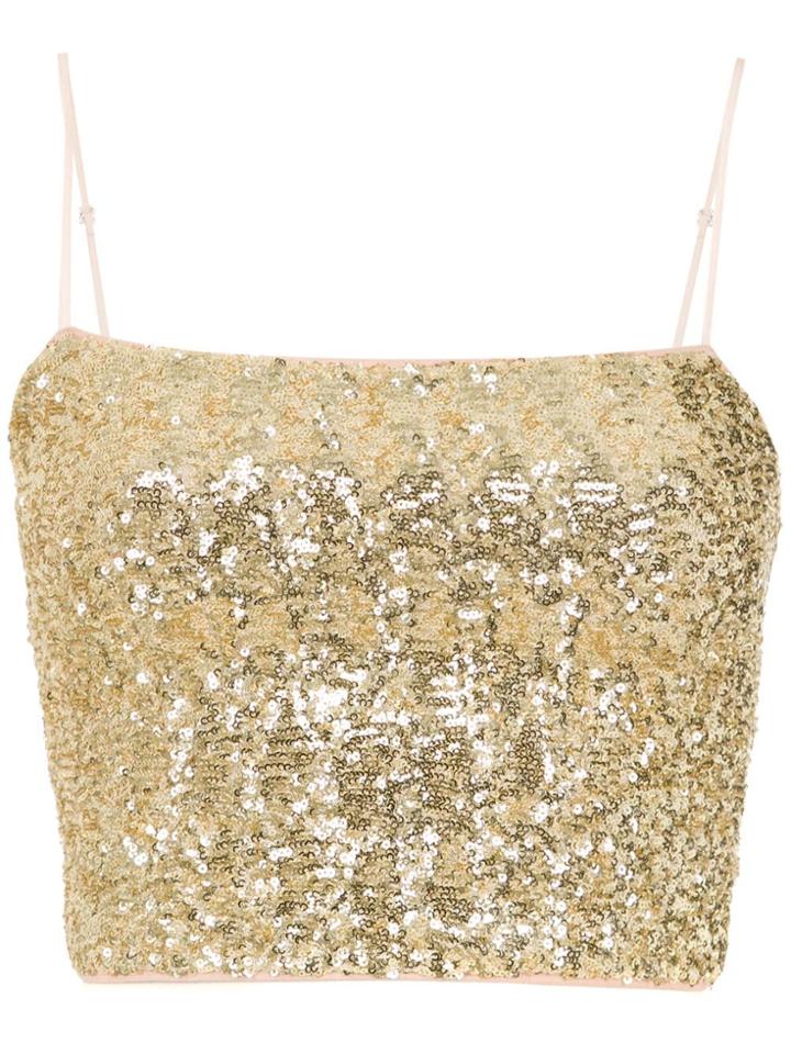 Nk Sequin Cropped Top - Yellow & Orange