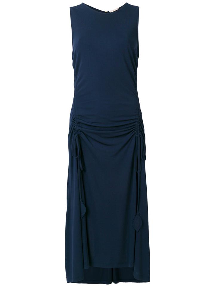 Tory Burch Long Gathered Front Dress - Blue