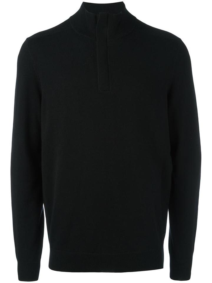 Boss Hugo Boss 'bonny' Quarter Zip Sweater, Men's, Size: Xxl, Black, Cotton/virgin Wool