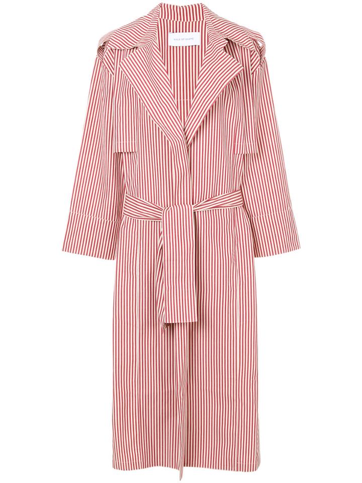 Walk Of Shame Oversized Striped Trench Coat - White