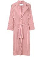 Walk Of Shame Oversized Striped Trench Coat - White