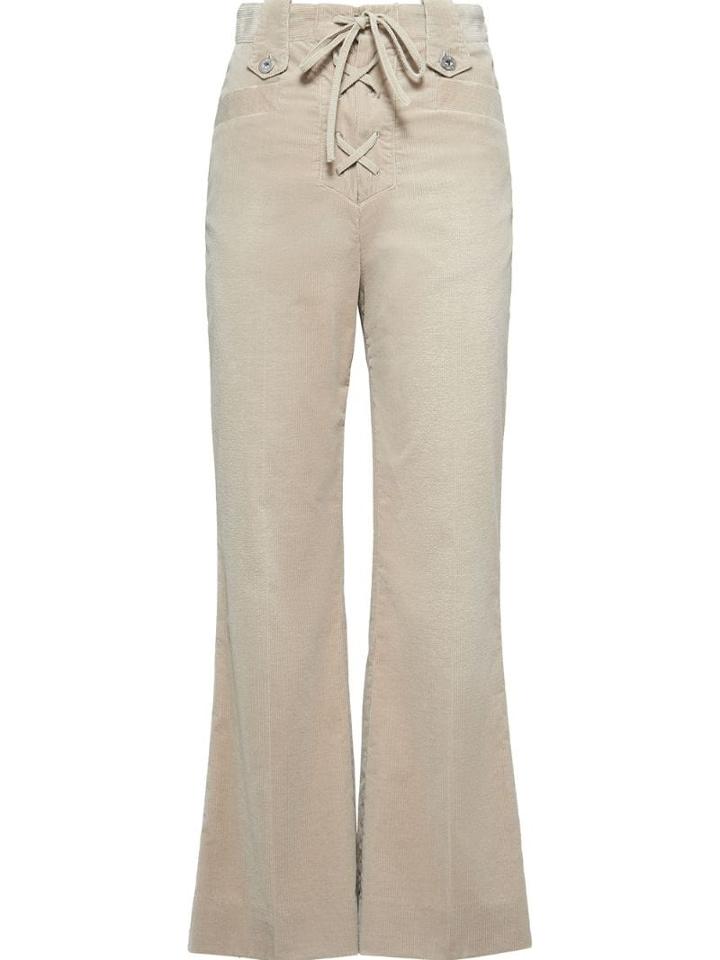 Miu Miu Lace-up Flared Trousers - Neutrals