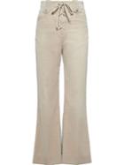 Miu Miu Lace-up Flared Trousers - Neutrals