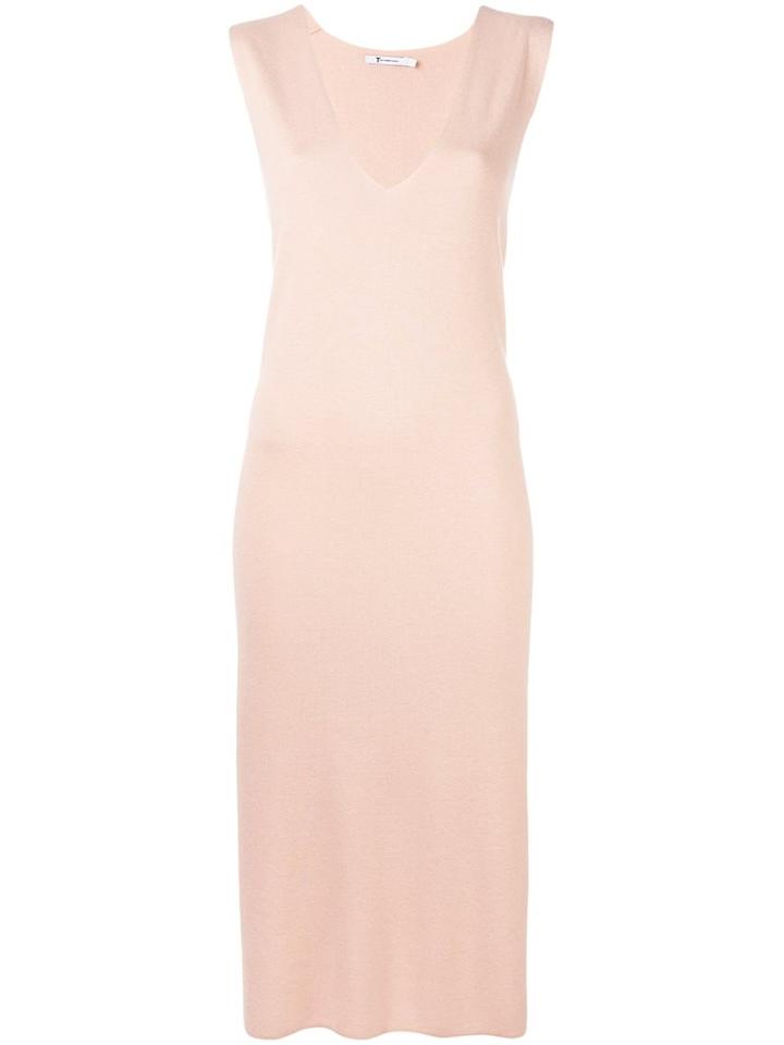 T By Alexander Wang Knitted Tank Dress, Women's, Size: Medium, Nude/neutrals, Silk/nylon/viscose/wool