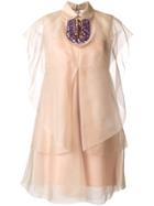 Delpozo Embellished Dress - Pink & Purple