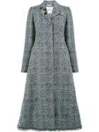 Erdem Long Tweed Coat - Blue