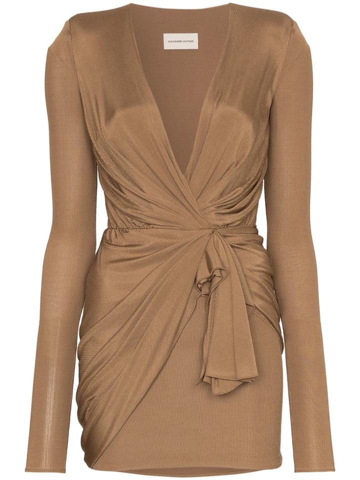 Alexandre Vauthier Wrap Mini Dress - Brown