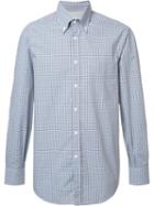Brunello Cucinelli Checked Shirt, Men's, Size: Small, Blue, Cotton