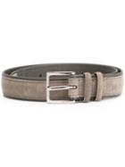 Orciani Suede Buckle Belt, Men's, Size: 95, Grey, Suede