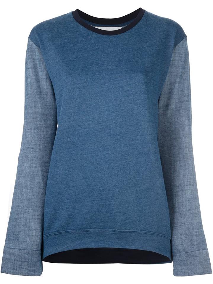 Water Panelled Sweatshirt, Women's, Size: Medium, Blue, Cotton