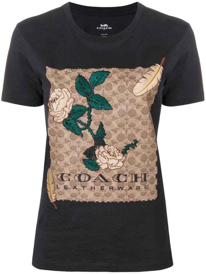 Coach Logo Print T-shirt - Black