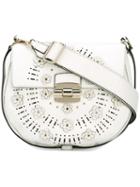 Furla - Small Club Floral Saddle Bag - Women - Calf Leather/metal - One Size, White, Calf Leather/metal