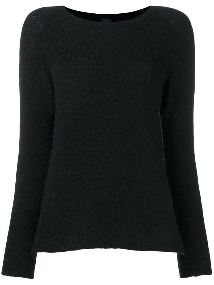 Max Mara Round Neck Slim-fitted Pullover - Black