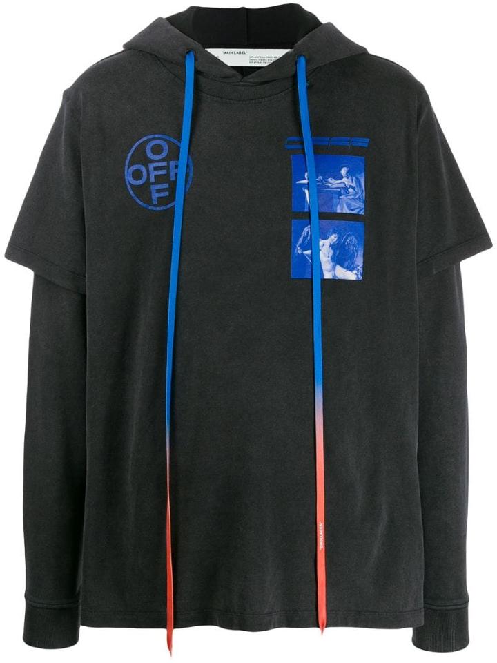Off-white Hardcore Caravaggio Hooded T-shirt - Blue
