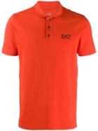 Ea7 Emporio Armani Logo Printed Polo Top - Orange