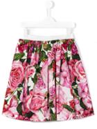 Dolce & Gabbana Kids Rose (pink) Print Skirt, Girl's, Size: 6 Yrs