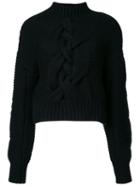 Le Ciel Bleu 'hand Cable' Knit Sweater, Women's, Size: 36, Black, Wool