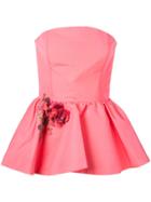 Marchesa Strapless Peplum Top - Pink