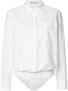 T By Alexander Wang Shirt Bodysuit, Women's, Size: 2, White, Cotton/spandex/elastane/modal