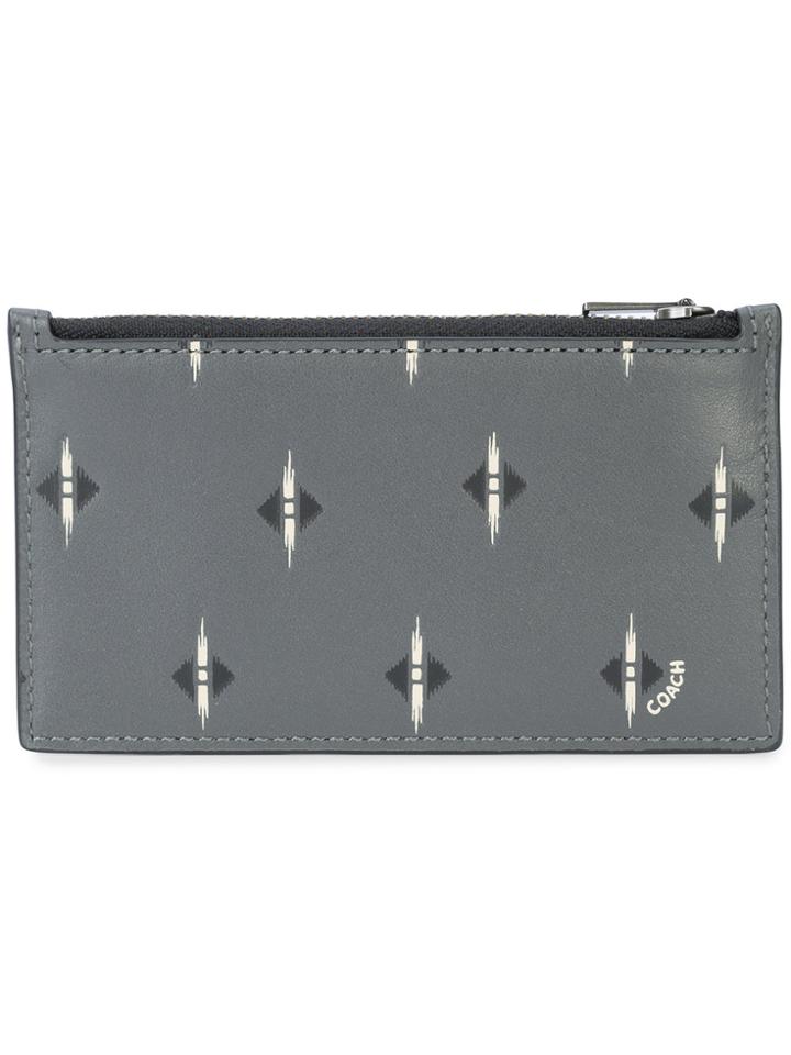 Coach Ikat Geo Motif Card Case - Grey