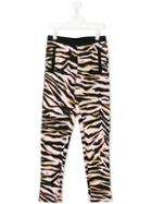 Kenzo Kids - Tiger Stripe Leggings - Kids - Cotton - 14 Yrs, Black
