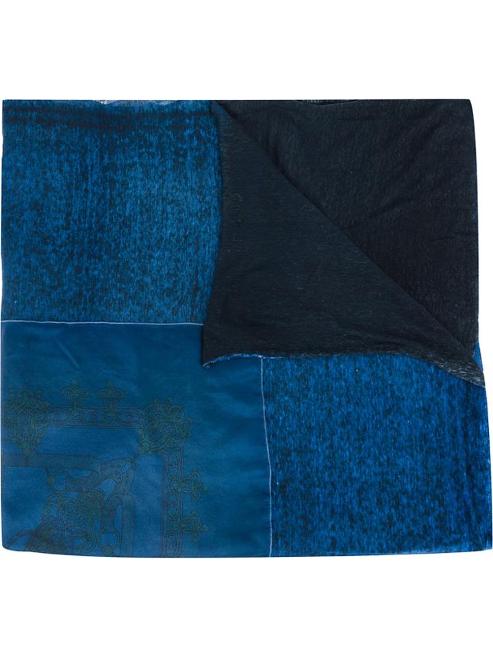 Avant Toi Printed Scarf - Blue