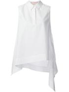 Marni Sleeveless Asymmetric Top, Women's, Size: 42, White, Cotton