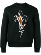 Neil Barrett Embroidered Sweatshirt, Men's, Size: Large, Black, Polyurethane/viscose