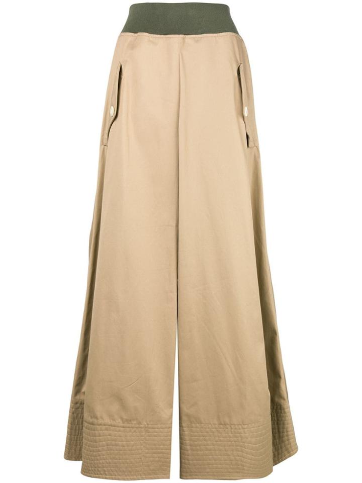 Sacai Full High Waisted Skirt - Nude & Neutrals