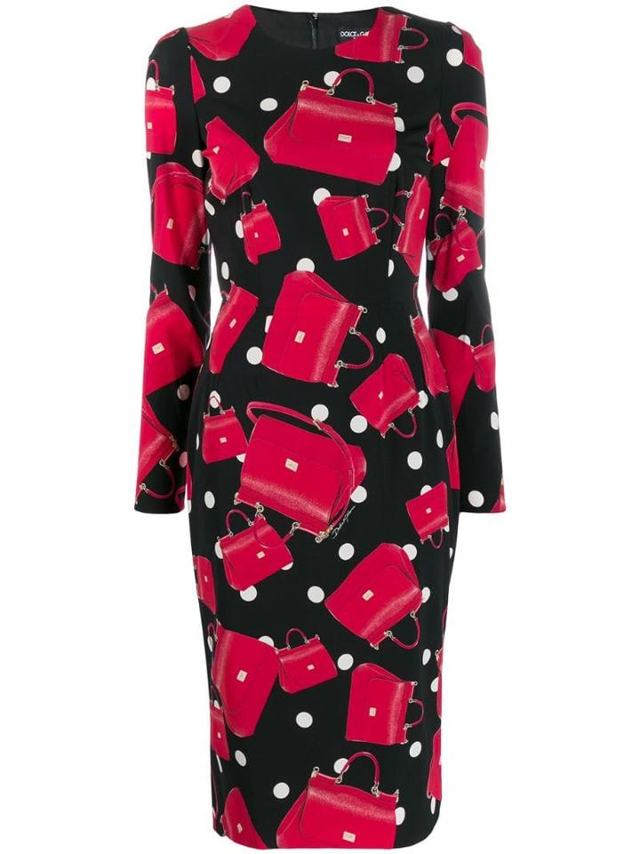 Dolce & Gabbana Sicily Bag Print Dress - Black