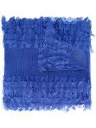 Armani Collezioni Pleated Scarf, Blue, Polyester