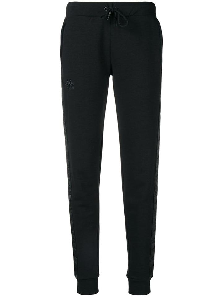 Kappa Drawstring Waist Track Pants - Black