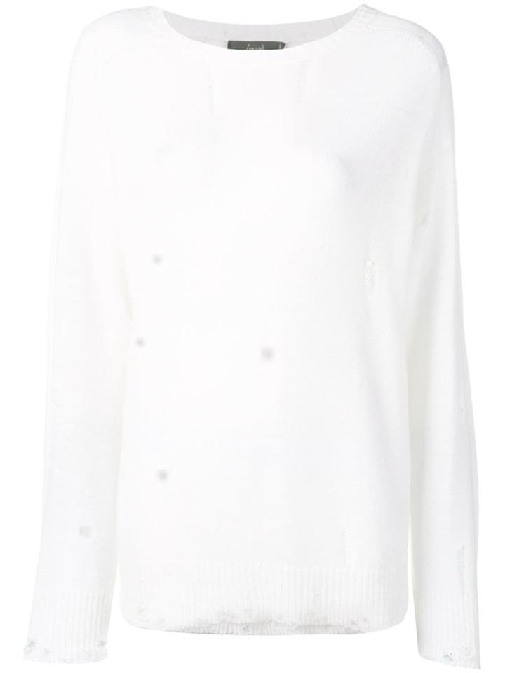 Maison Flaneur Distressed Jumper - White