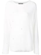 Maison Flaneur Distressed Jumper - White