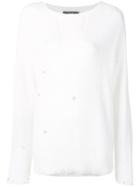 Maison Flaneur Distressed Jumper - White