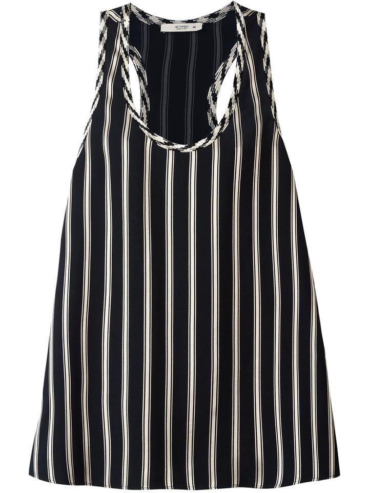Etro Striped Tank Top, Women's, Size: 40, Black, Acetate/viscose