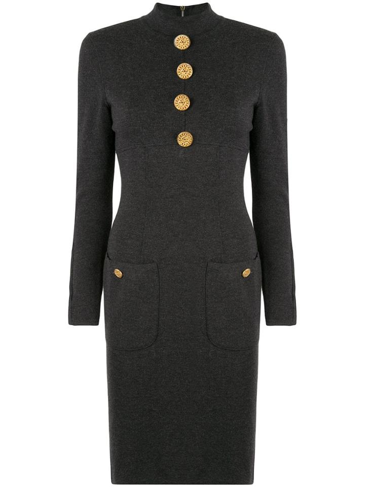 Chanel Vintage Long Sleeve One Piece Skirt - Black