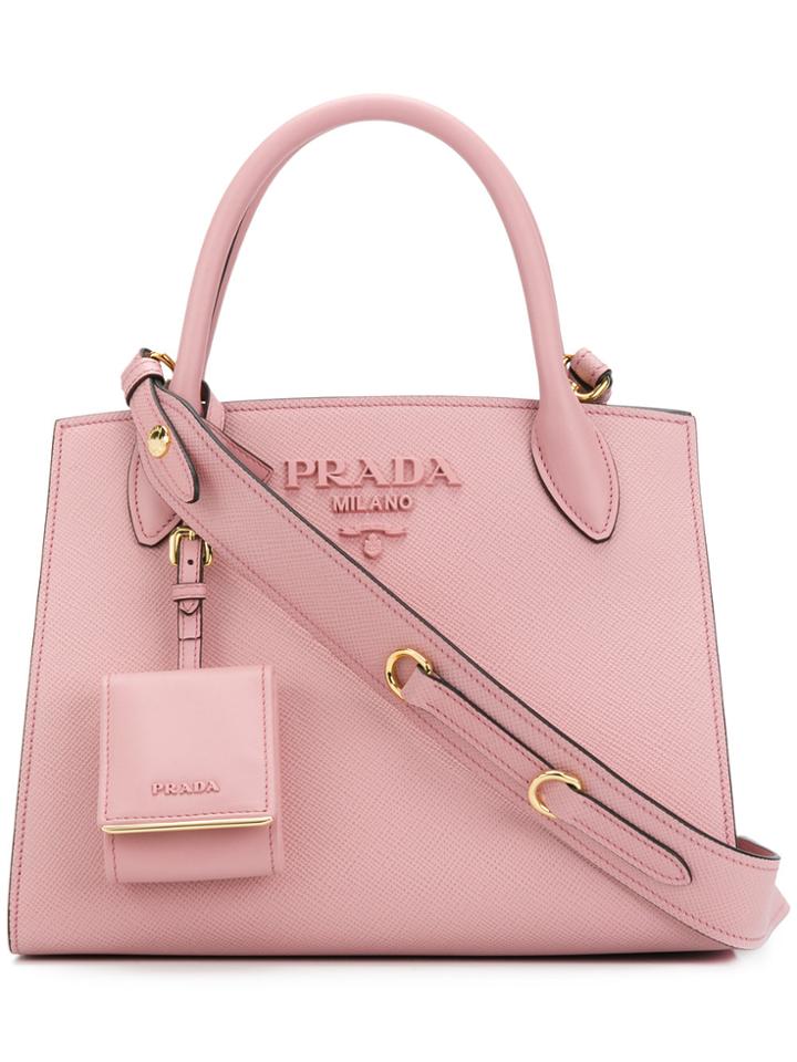 Prada Small Bibliotheque Tote - Pink & Purple
