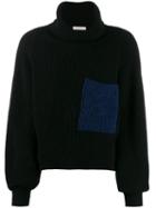 Ssheena Ribbed Knit Roll Neck Sweater - Black
