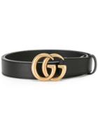 Gucci Interlocking Gg Buckle Belt, Men's, Size: 100, Black, Calf Leather