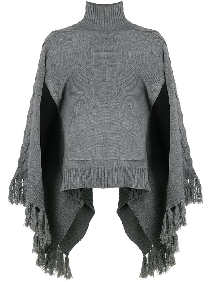 Diesel Tassel Detail Cape - Grey