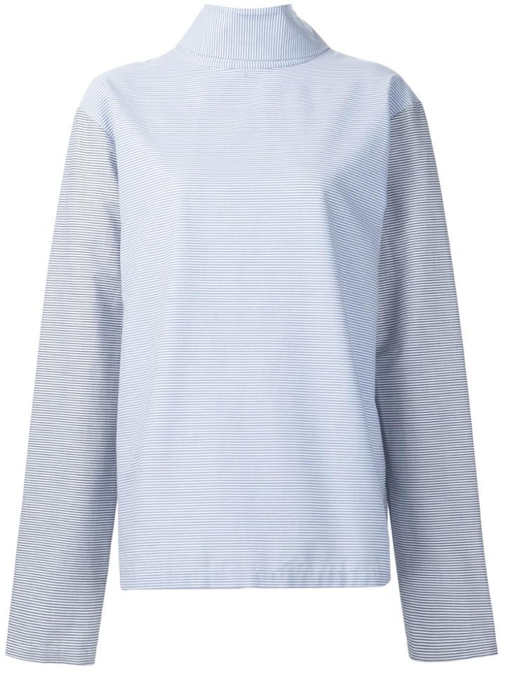 Tome 'thin Stripe Longsleeved Open Back' Shirt - Blue