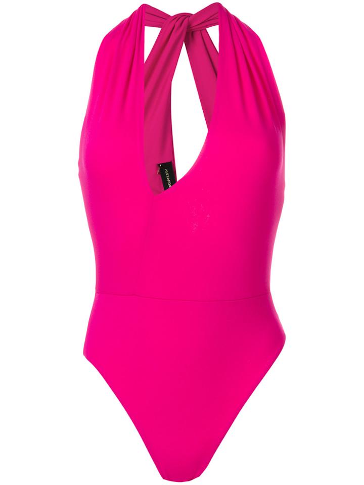 Alexandre Vauthier Plunge Bodysuit - Pink & Purple