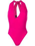 Alexandre Vauthier Plunge Bodysuit - Pink & Purple