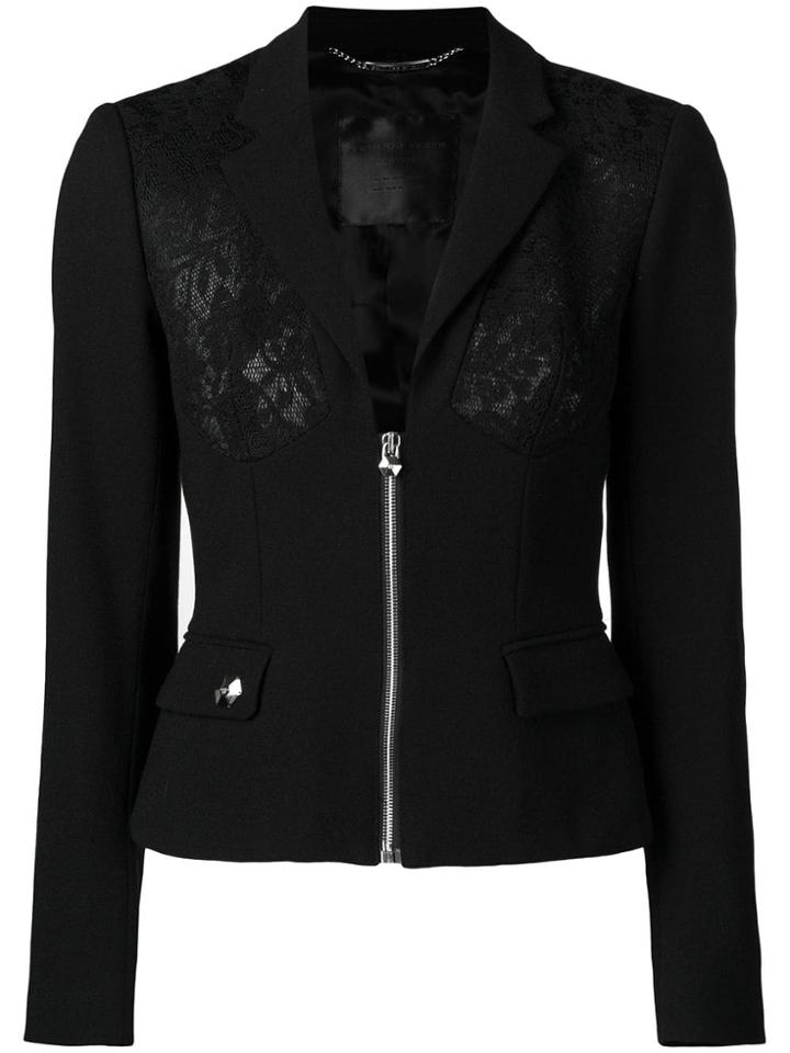 Philipp Plein Lace Panel Jacket - Black