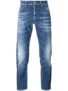 Dondup Distressed Jeans, Men's, Size: 33, Blue, Cotton/polyester