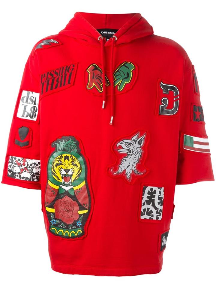 Diesel 'drive-ed' Hoodie, Men's, Size: Medium, Red, Cotton
