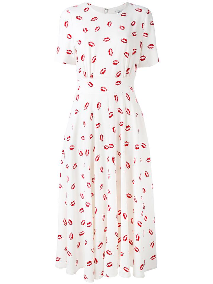 Lip Print Dress - Women - Polyester/viscose - 38, White, Polyester/viscose, Essentiel Antwerp